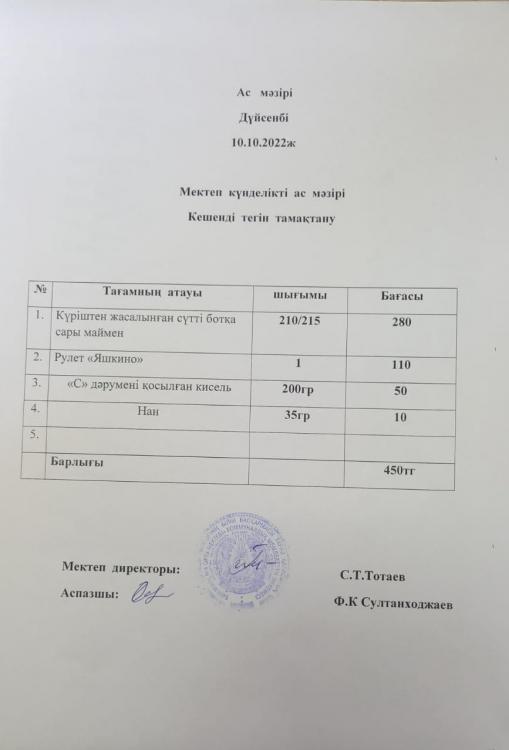 Ас мәзірі