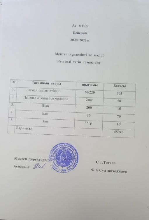 Ас мәзірі