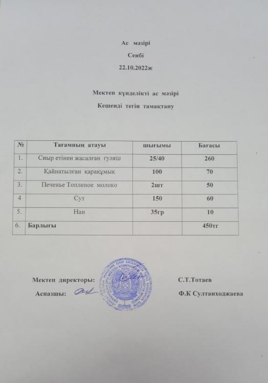 Ас мәзірі