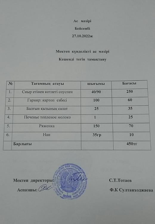 Ас мәзірі