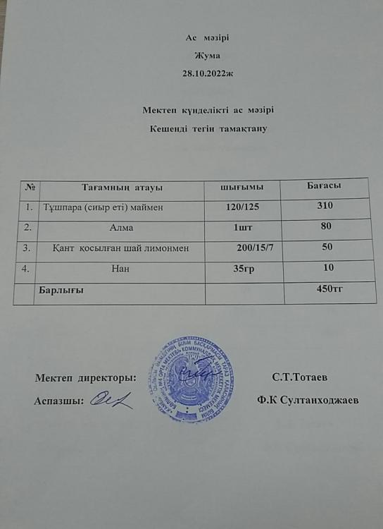 Ас мәзірі