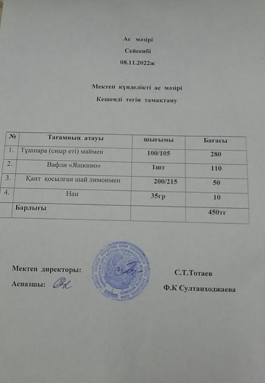 Ас мәзірі