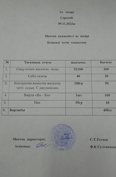 Ас мәзірі