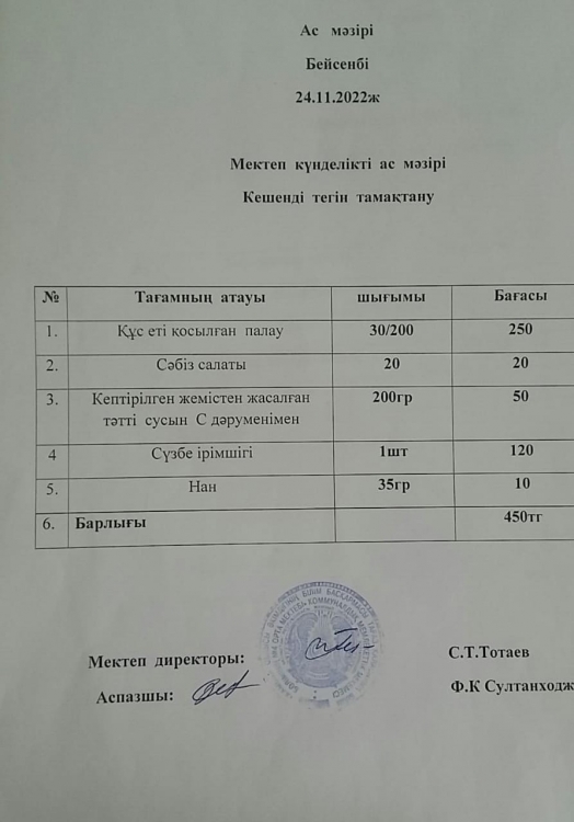 Ас мәзірі