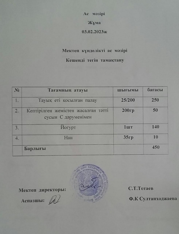 Ас мәзірі