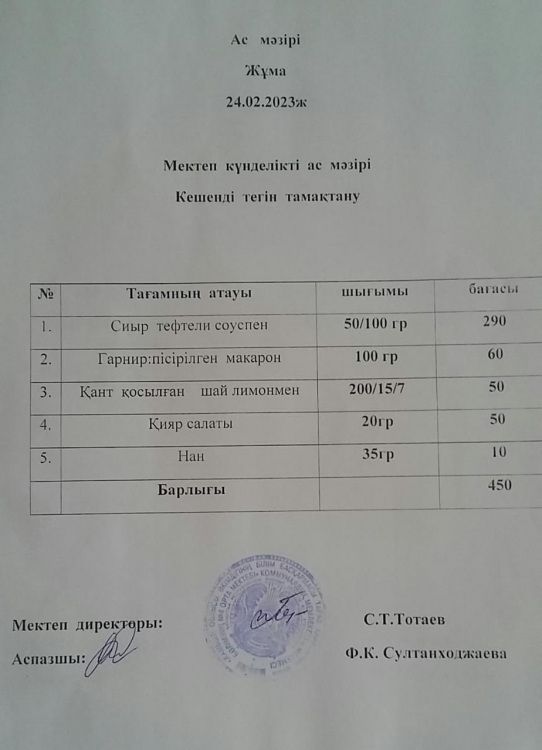 Ас мәзірі