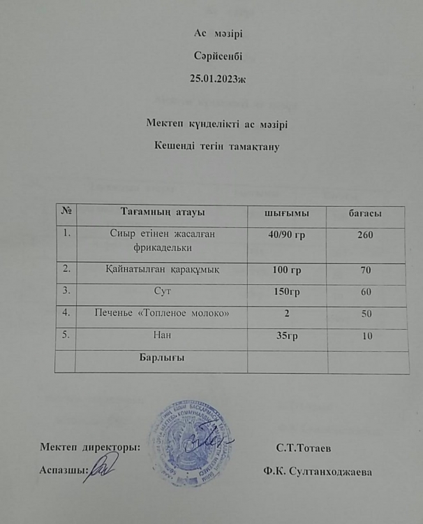 Ас мәзірі