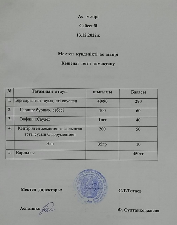 Ас  мәзірі