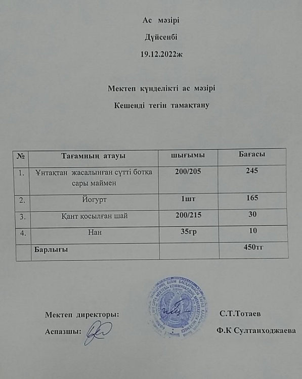 Ас  мәзірі