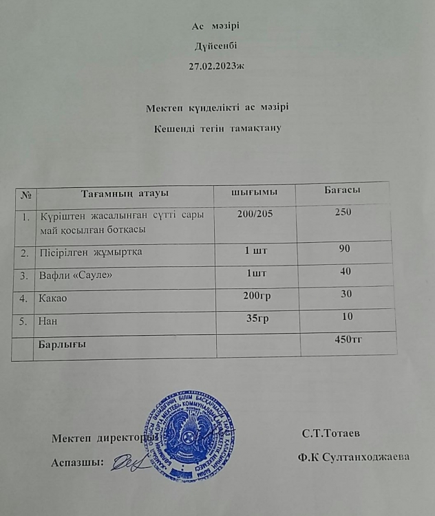 Ас мәзірі