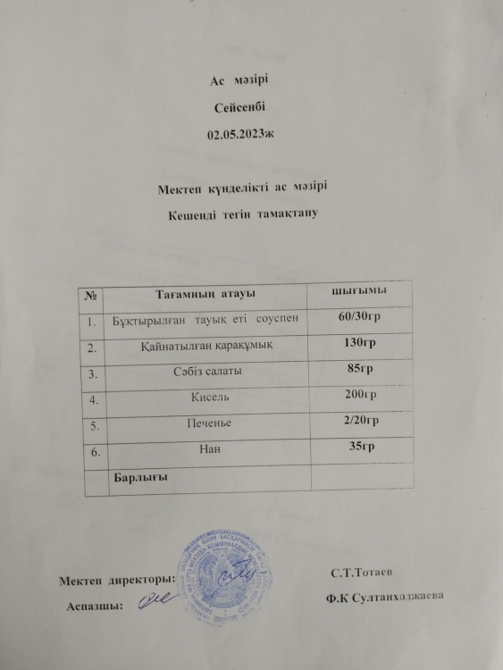 Ас мәзірі