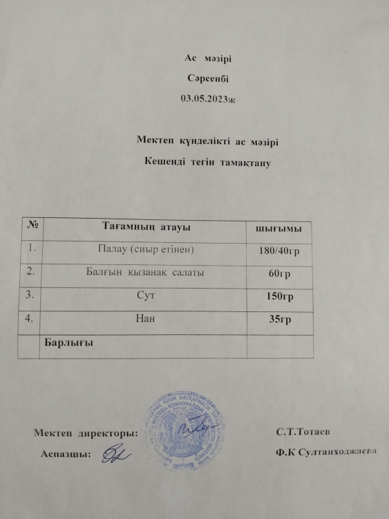 Ас мәзірі