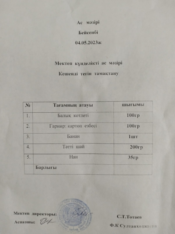 Ас мәзірі