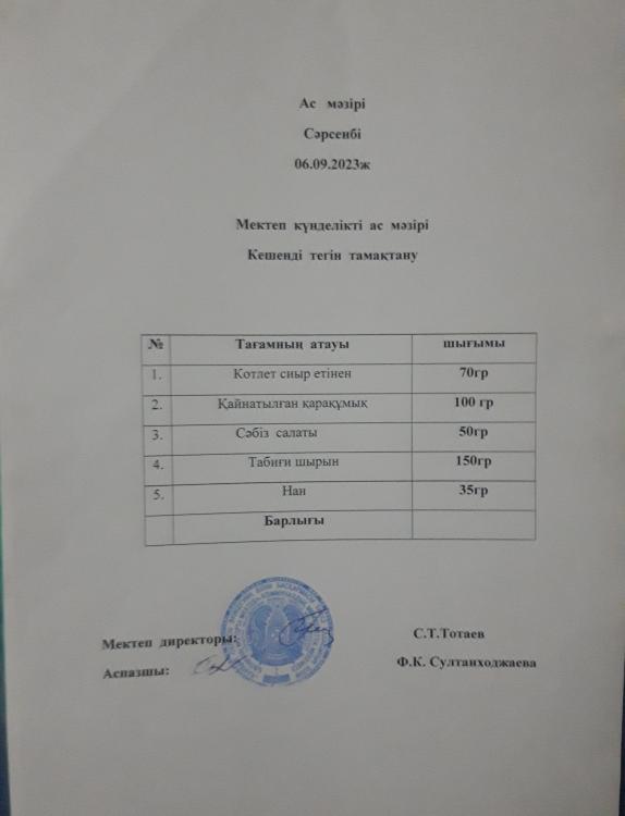 Ас мәзірі