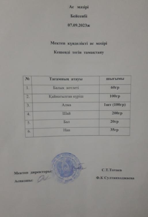 Ас мәзірі