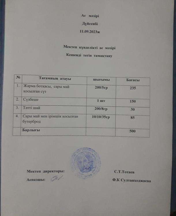 Ас мәзірі