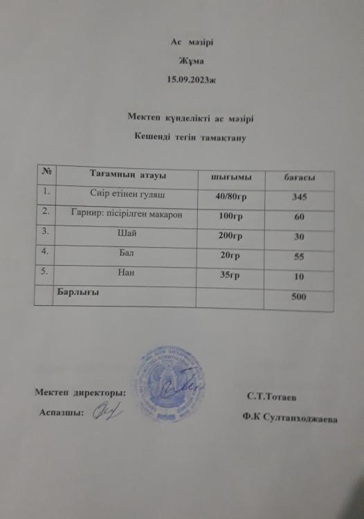 Ас мәзірі