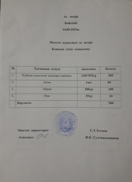 Ас мәзірі