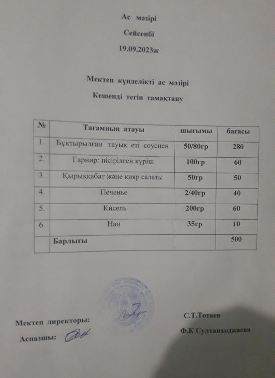 Ас мәзірі