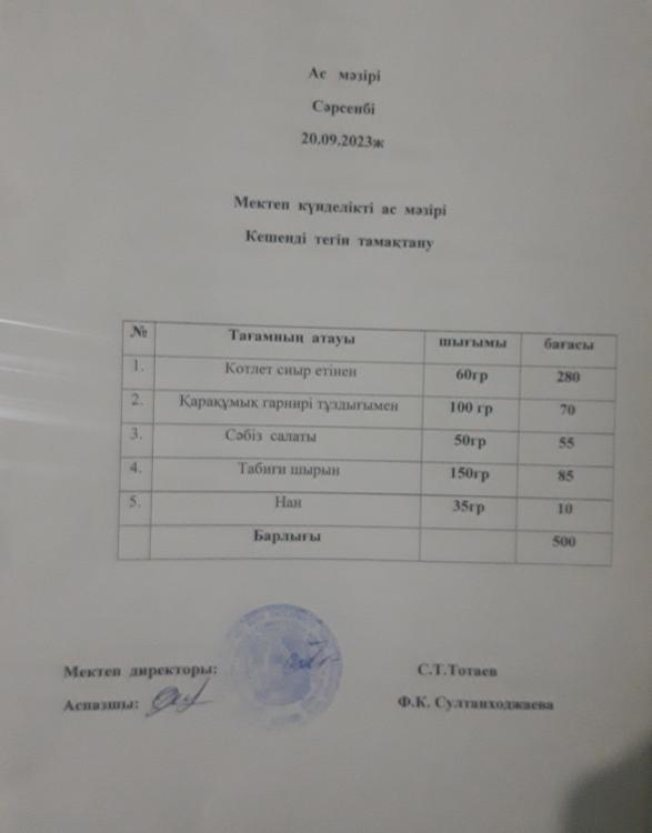 Ас мәзірі