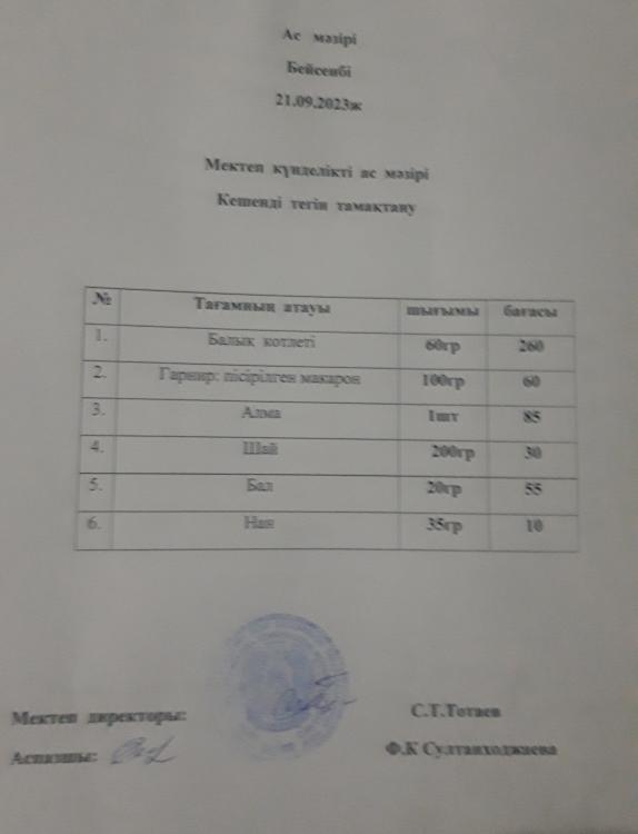 Ас мәзірі