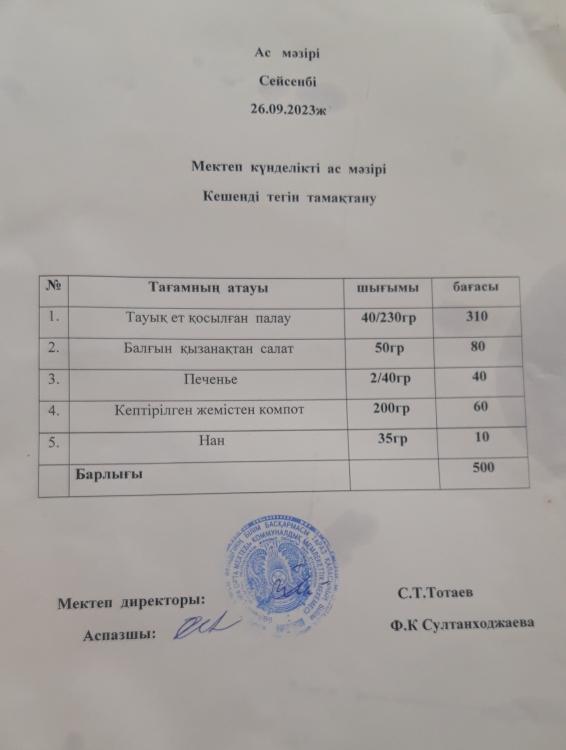 Ас мәзірі