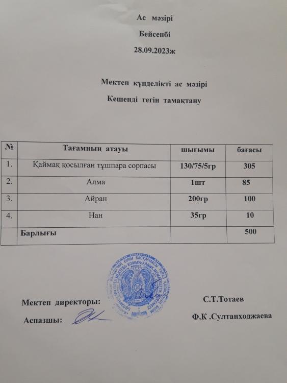 Ас мәзірі