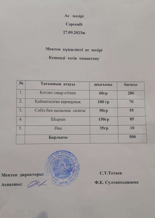 Ас мәзірі