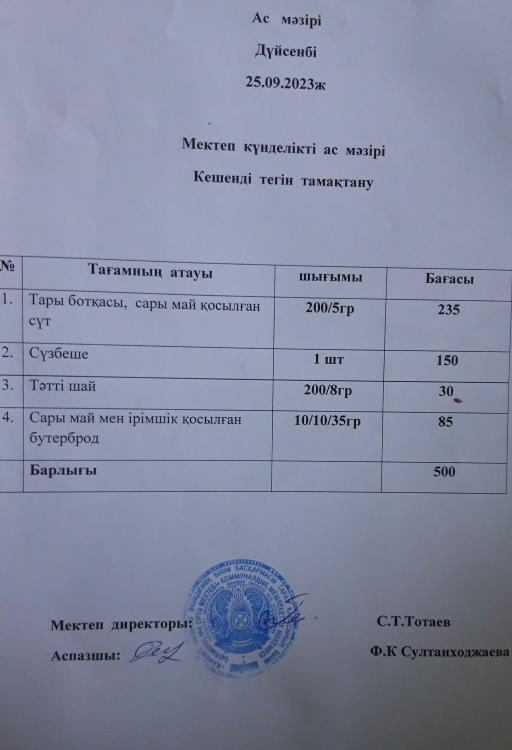Ас мәзірі