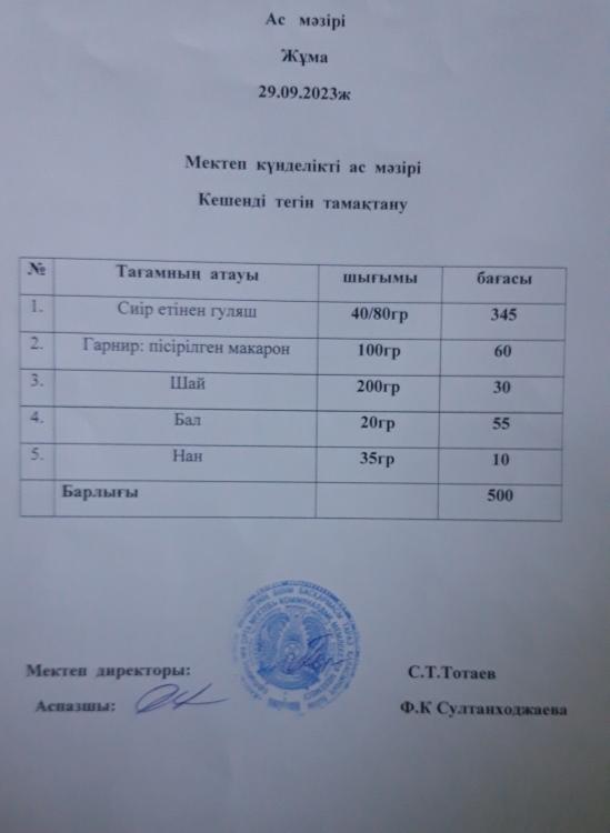 Ас мәзірі