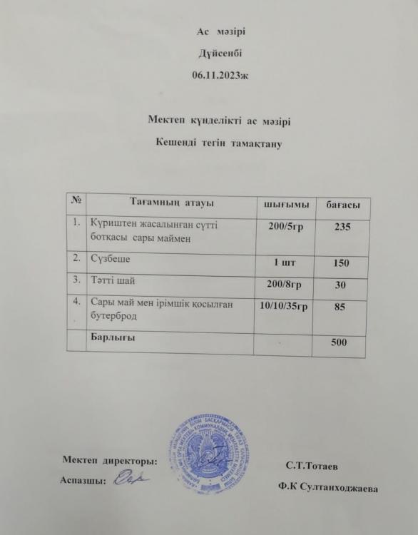 Ас  мәзірі