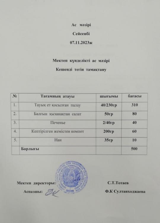 Ас мәзірі