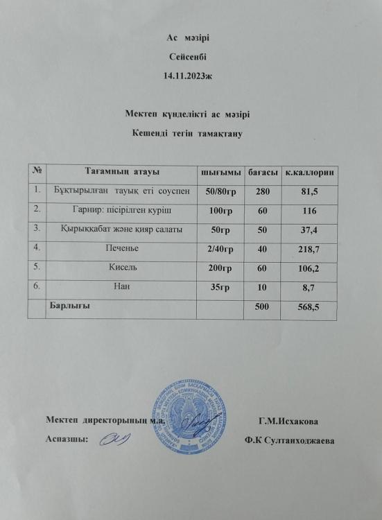 Ас мәзірі