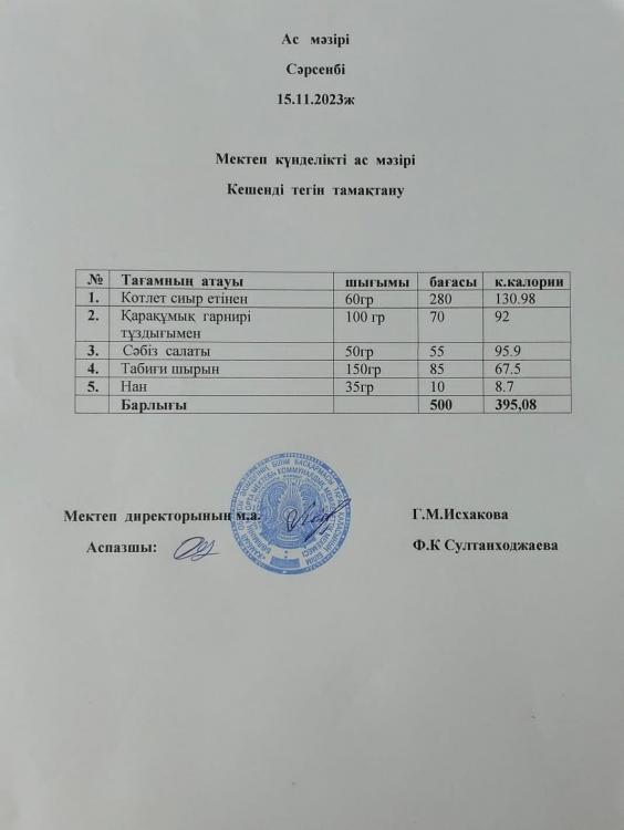 Ас мәзірі