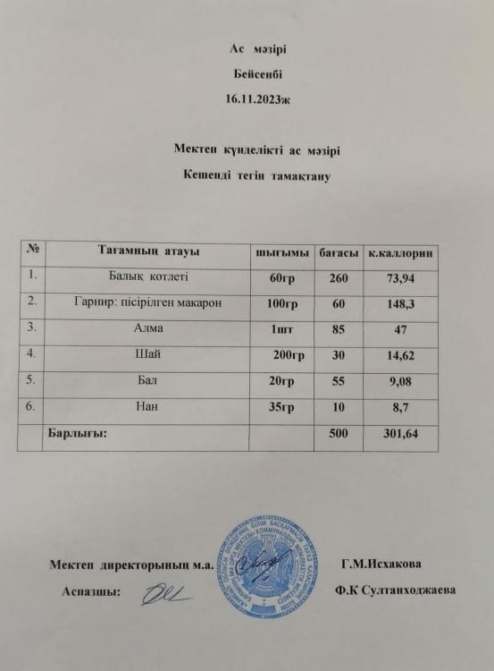 Ас мәзірі