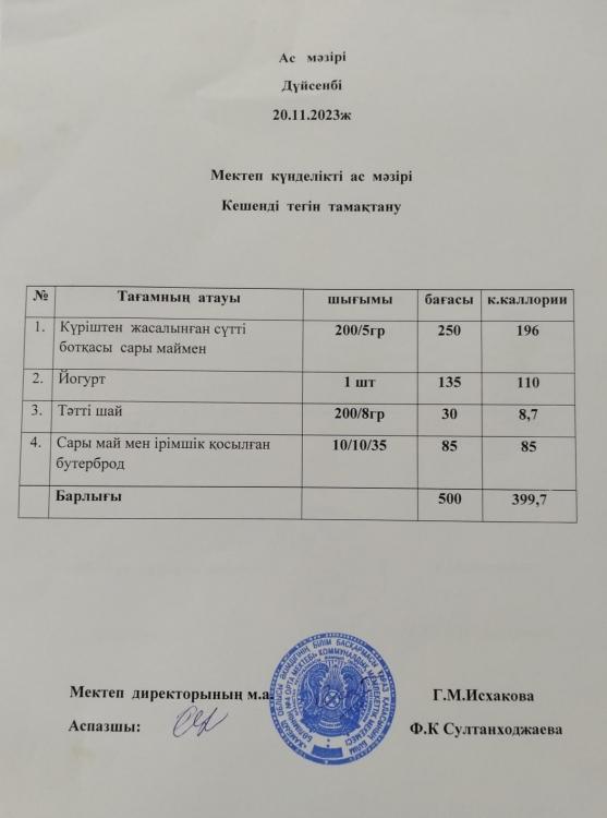 Ас  мәзірі