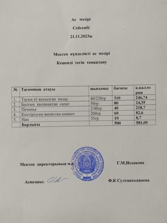 Ас мәзірі