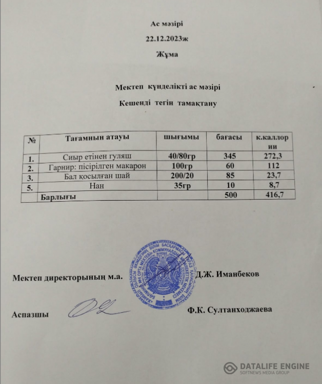 Ас мәзірі