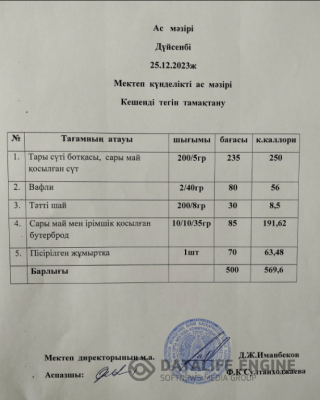 Ас мәзірі