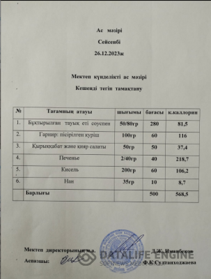 Ас мәзірі