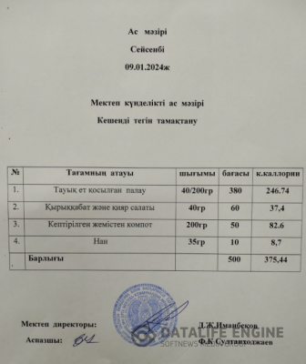 Ас мәзірі