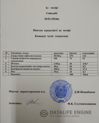 Ас мәзірі