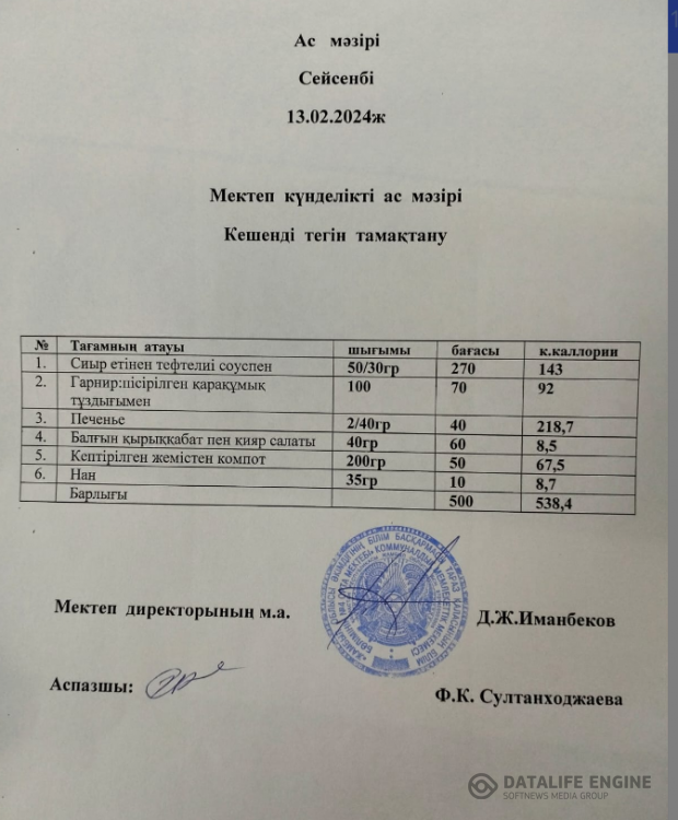 Ас мәзірі