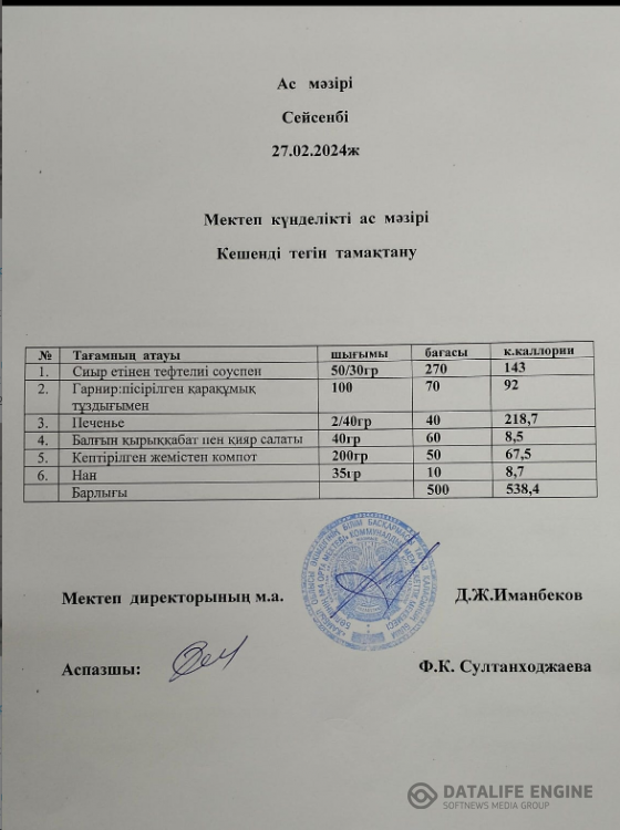 Ас мәзірі