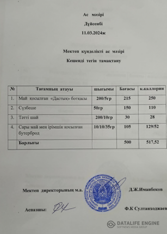 Ас мәзірі