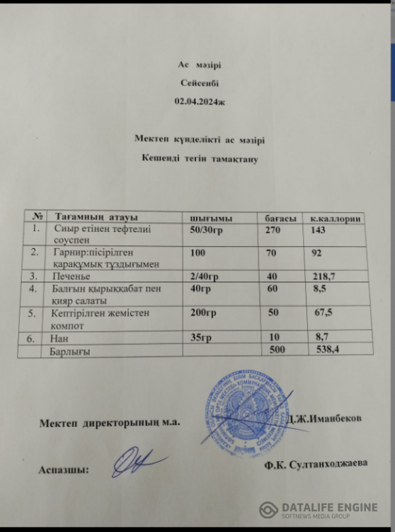 Ас мәзірі