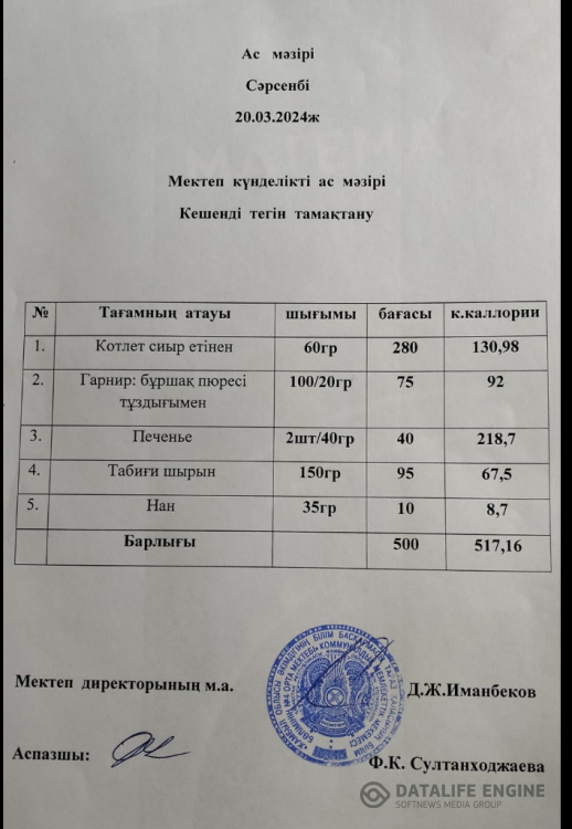 Ас мәзірі