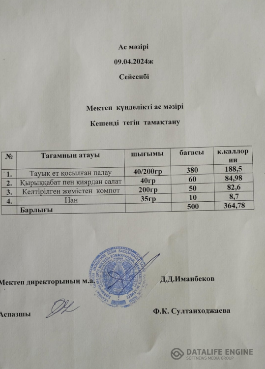 Ас мәзірі