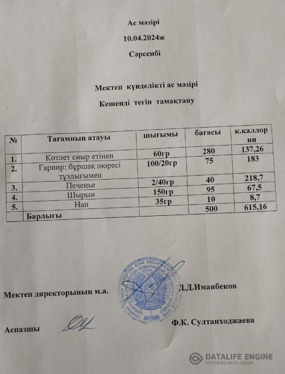 Ас мәзірі