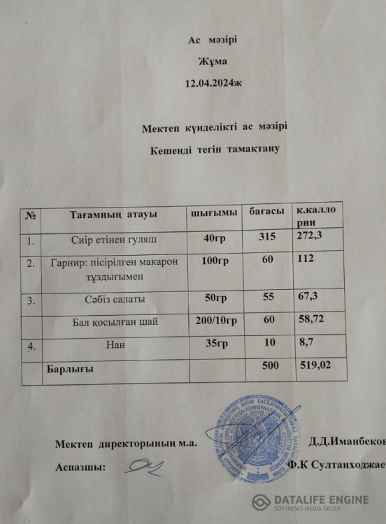Ас мәзірі
